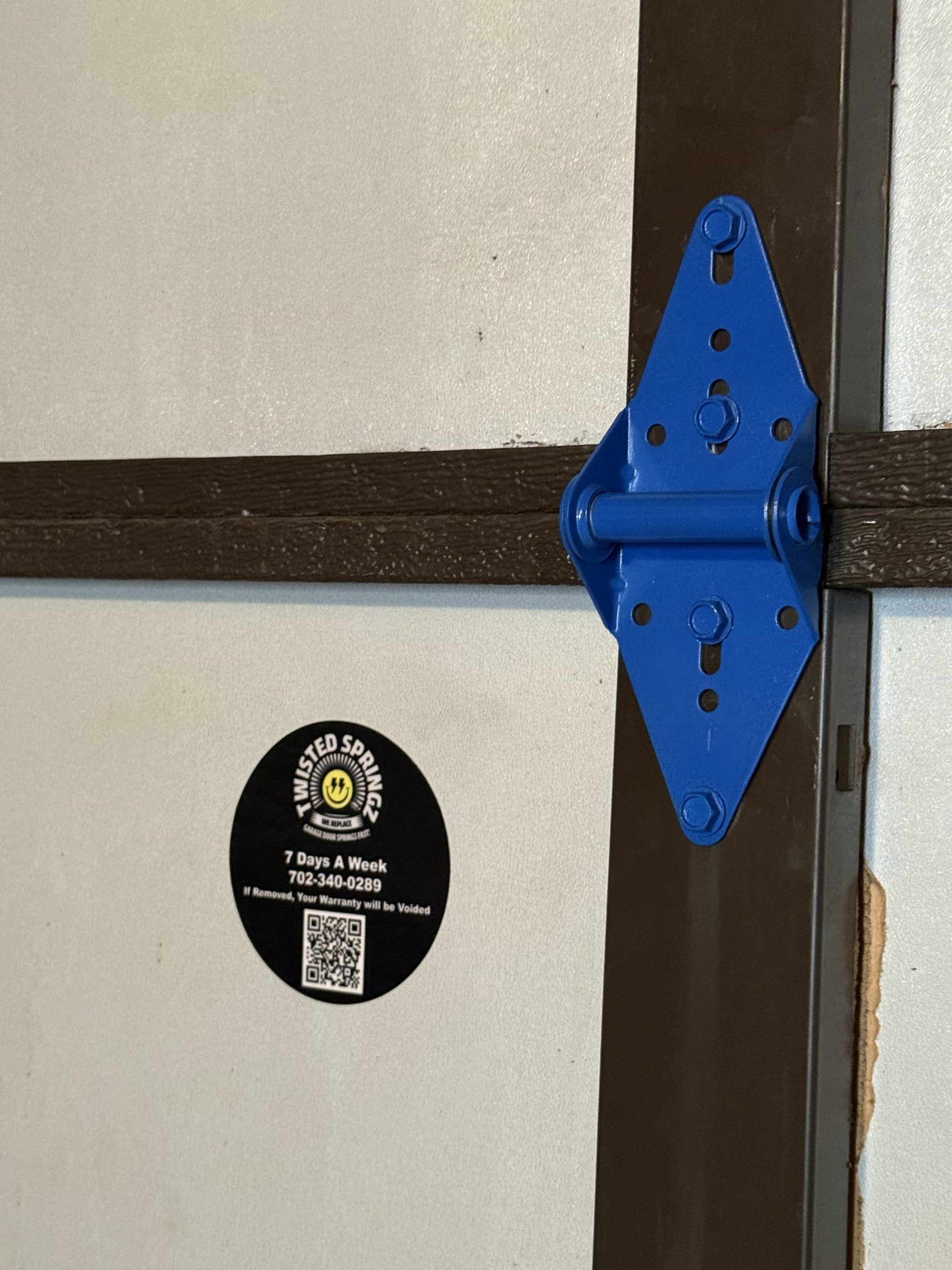 Power Coated Garage Door Hinge Installed